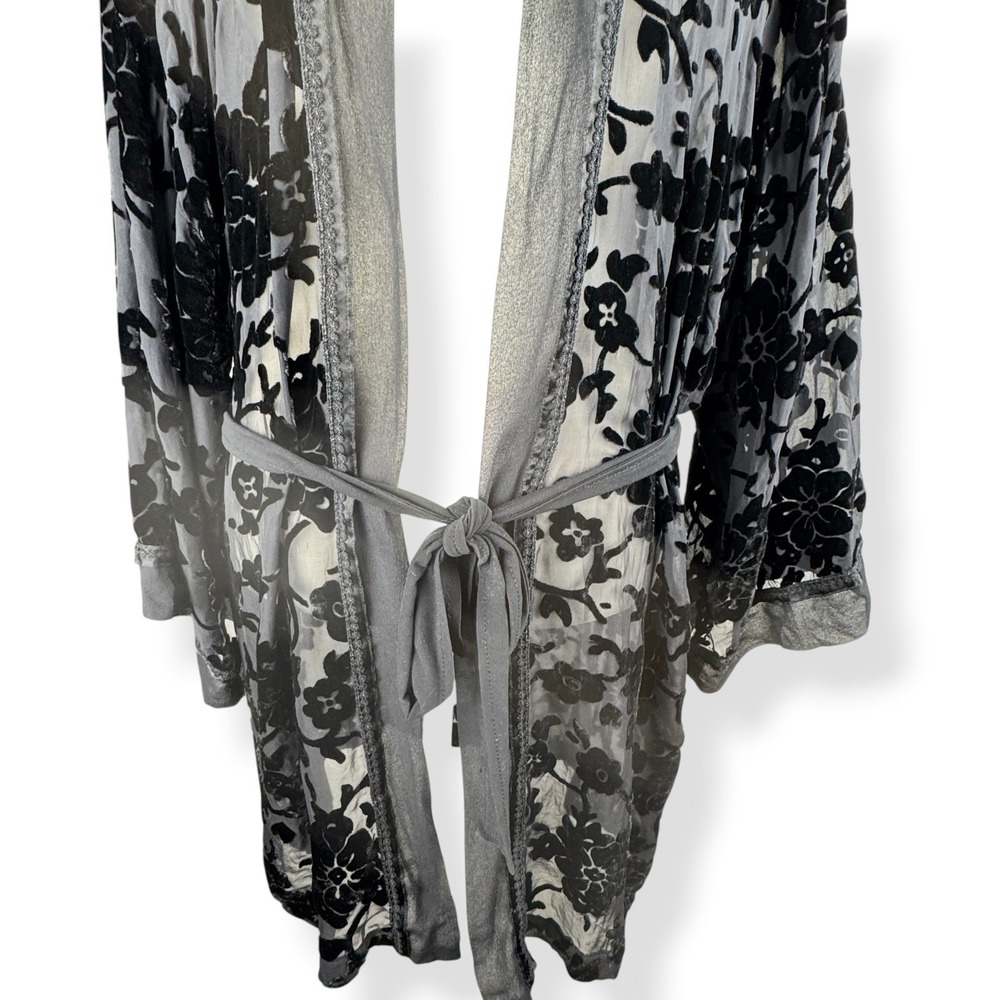 Victoria's Secret Robe Size Large Silk Blend Velvet Burnout Whimsigoth VTG Y2K - Picture 12 of 16